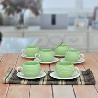 Green 6 pcs Tea Cup and Saucer