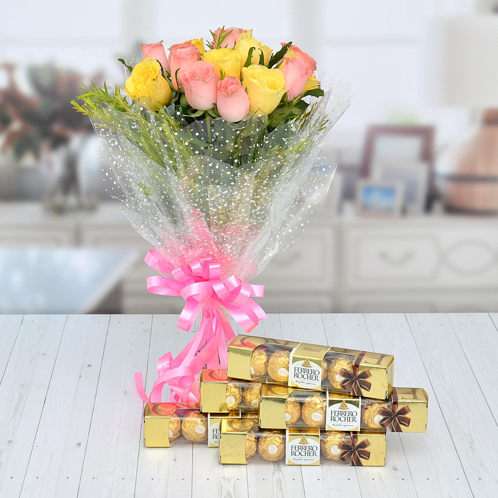 Roses & Rocher (Same Day) Flowers, Chocolates
