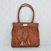 Brown Hand Bag with Bow Design