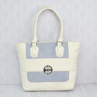 White Handbag with Blue star Design
