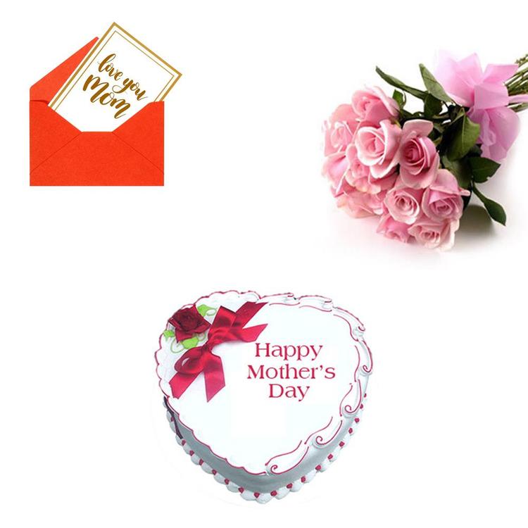 M Day Heartshape Cake & Flower