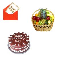 M Day Fruits & Chocolate Cake