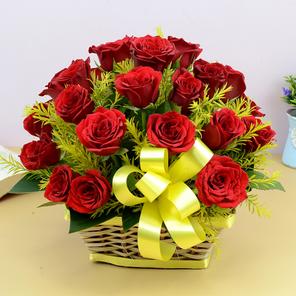 Lovely 24 Red Roses in a basket Lovely 24 Red Roses in a basket
