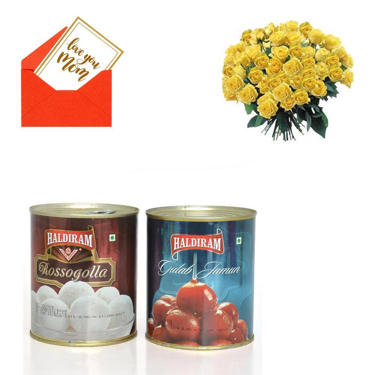 Yellow Roses Bouquet with Sweets