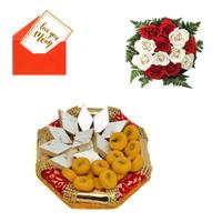 12 Roses with Mithai