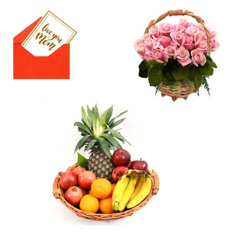 50 Pink Roses & Fruits