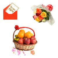 Mixed Roses & Fruits Hampers