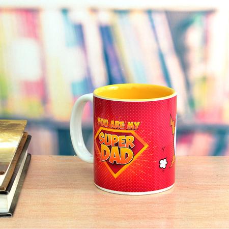 Super Dad Inner Yellow Mug