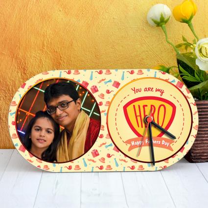 Fathers Day Oval Photo Clock