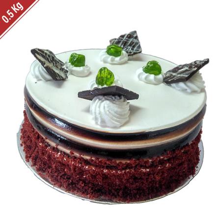Kabhi B Round Designer Vanila Cake 0.5 Kg