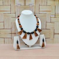 Black and Brown Bamboo Jewellery Set