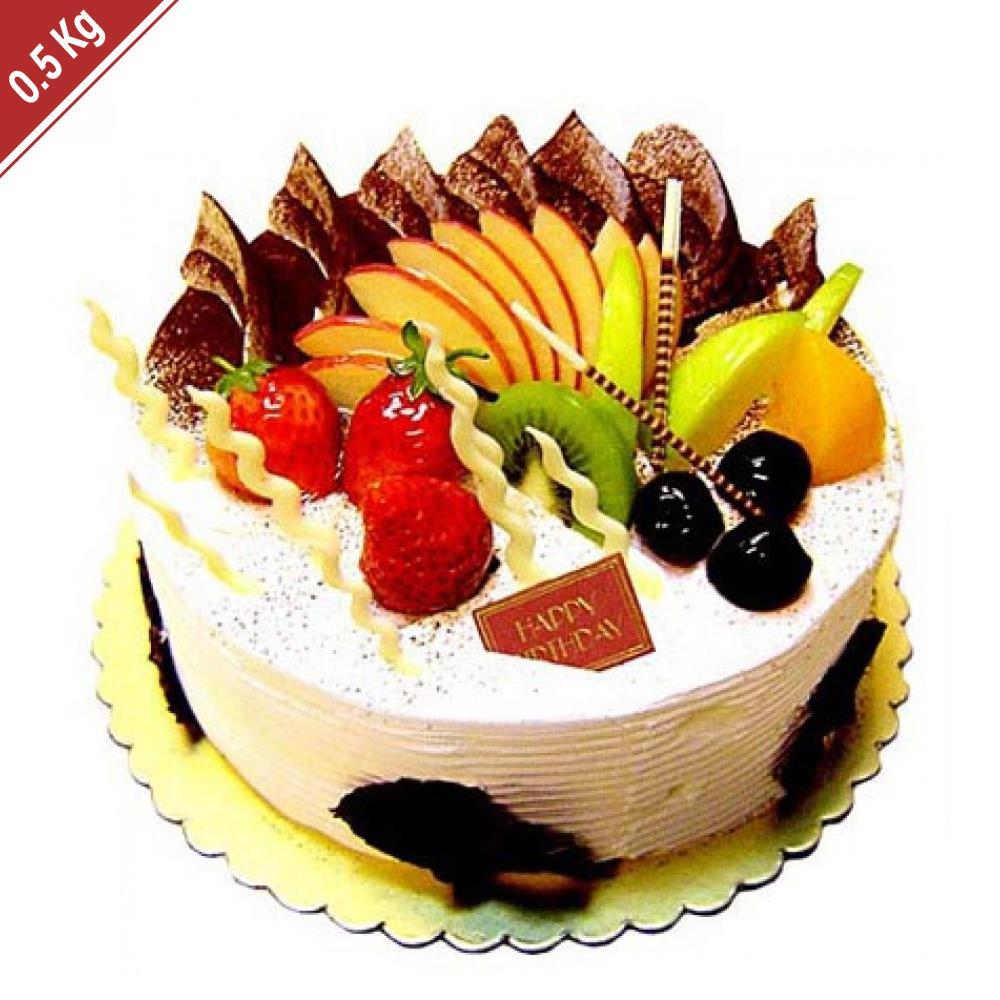 80 Rose Garden Creamy Vanilla Fruit Cake Half Kg | Birthday Cake |  Anniversary Cake | Next Day Delivery : Amazon.in: Grocery & Gourmet Foods
