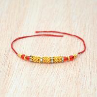 Golden Designer Exclusive Stone Rakhi