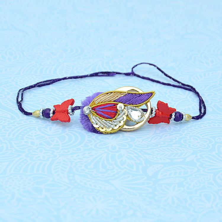 Violet and Red Zerdosi Rakhi