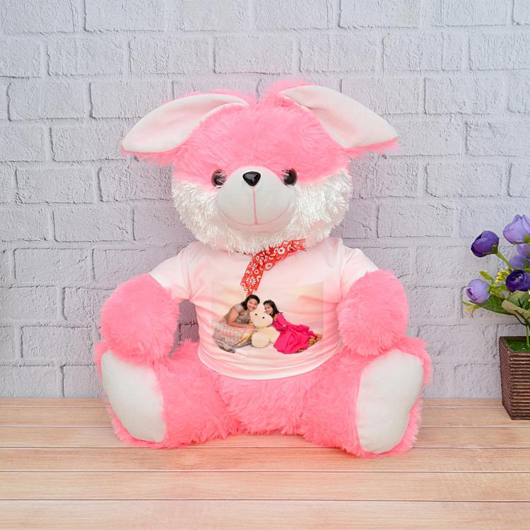 Pink Rabbit Personalized Teddy