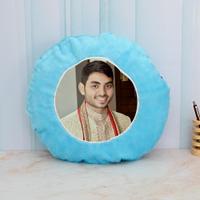 Personalized Sky Blue Oval Pillow