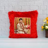 Red Square Personalized Pillow for Brothers