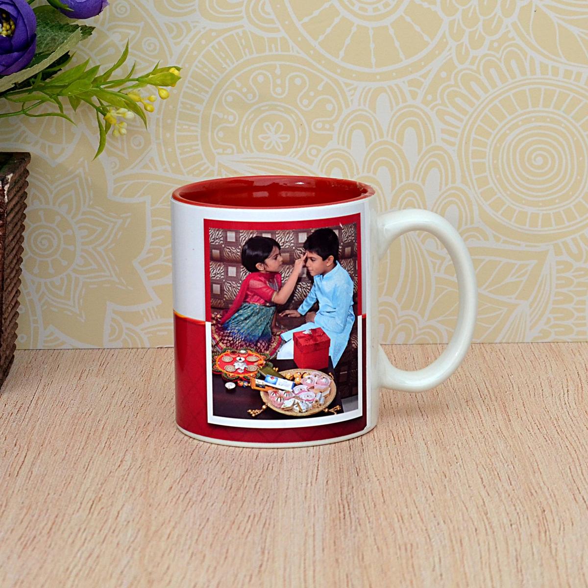 Inner Red Personalized Rakhi Mug Rakhi Personalised