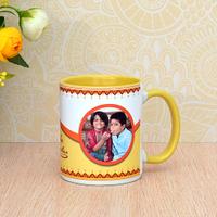 Inner Yellow Personalized Rakhi Mug