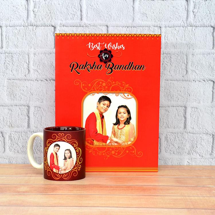 Red Mug, Card & Rakhi for Brothers