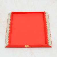 Square Red Handmade Tray