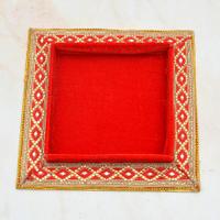 Small Square Red Handmade Tray