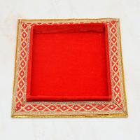 Medium Size Square Red Handmade Tray