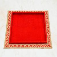 Big Size Square Red Handmade Tray