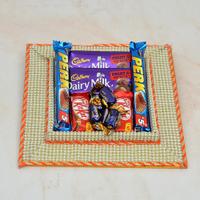 Dairy Milk, Perk & Kit Kat in a Thali