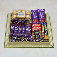 Ferrero Rocher and Dairy Milk in a Thali