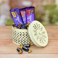 Dairy Milk & Chocolairs in a Basket