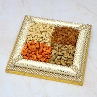 Different Dry Fruits in a Thali