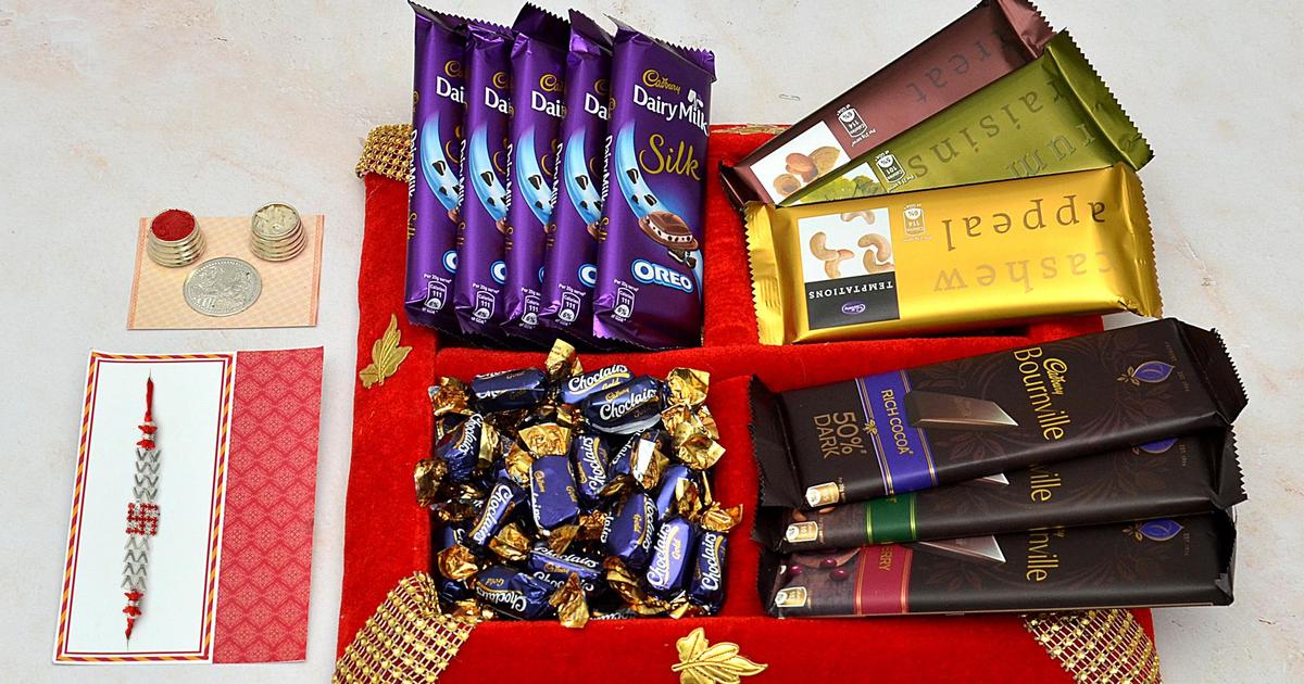 Dairy Milk, Temptation, Bournville Thali Rakhi Hampers