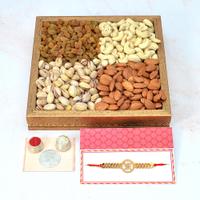 400gm Dry Fruits in a Thali with Rakhi