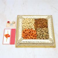 Rakhi Thali - Dry Fruits with Kids Rakhi