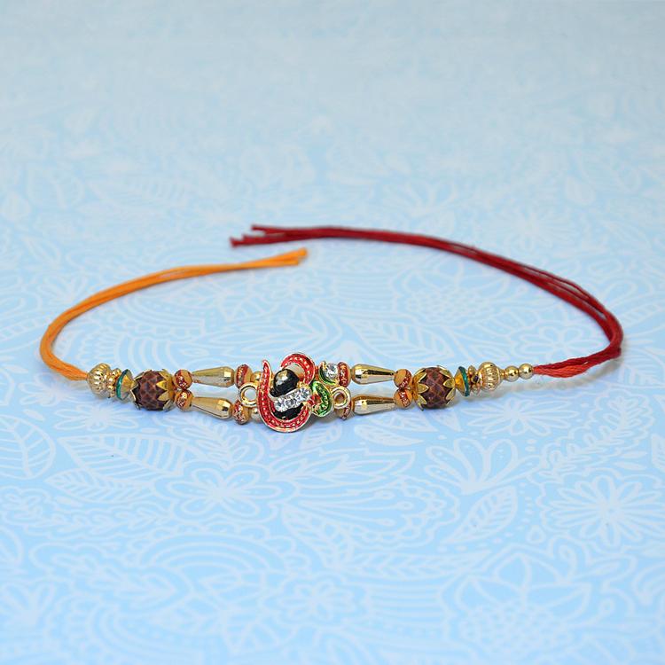 OM with Rudraksh Metal Rakhi
