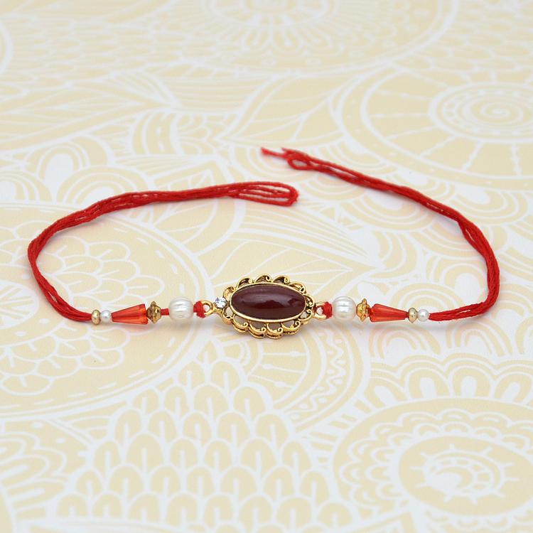 Beautiful Red Stone Rakhi