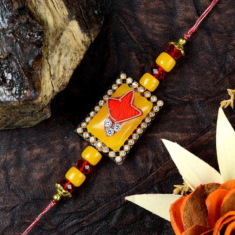Red and Orange Designer Rakhi