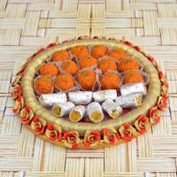 Sweets Thali - Laddu & Kaju Roll Thali