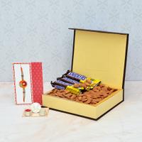 Almonds, Snickers in a Box with Rakhi