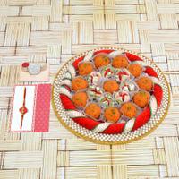 Motichur Laddu with Kaju Pista Phool, Rakhi