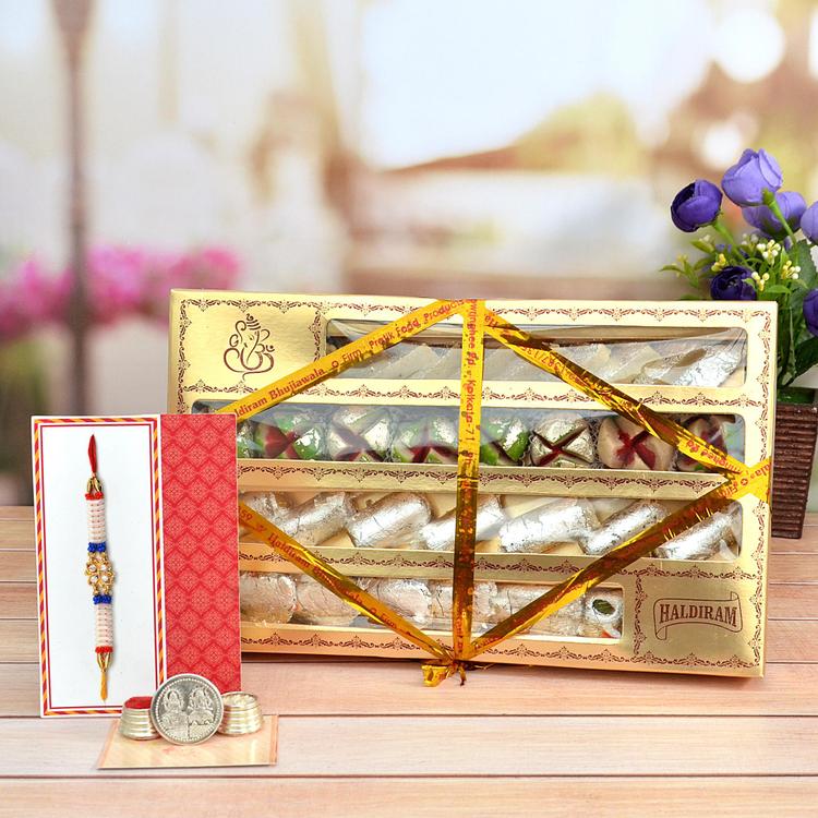 Mixed Sweets Box 1kg & Rakhi
