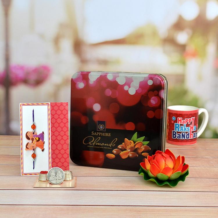 Tasty Chocolaty Almonds & Kids Rakhi