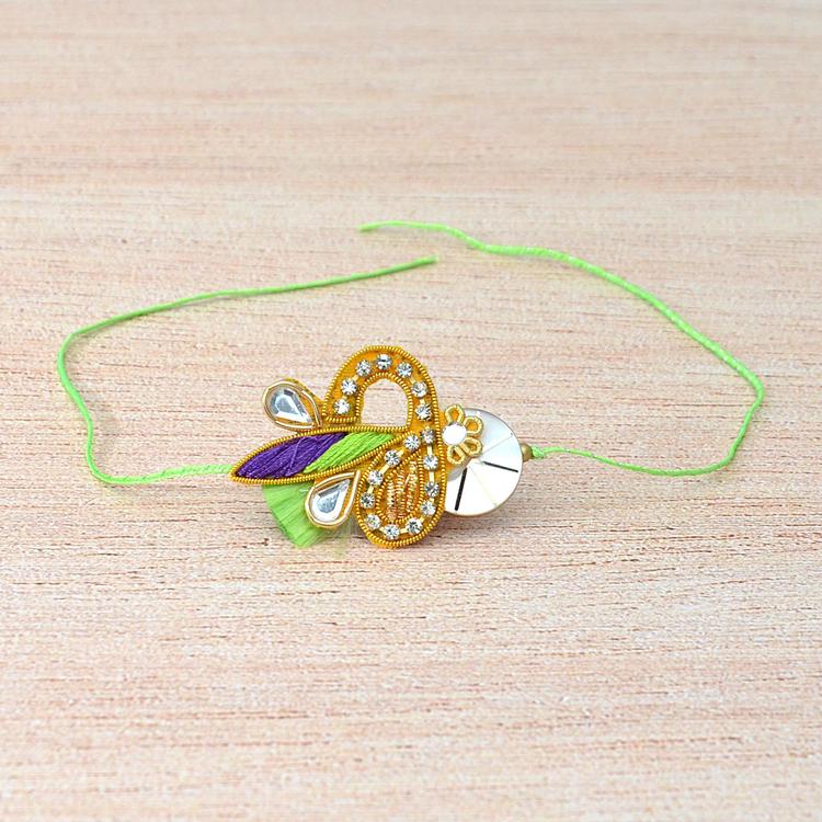 Attractive Stones & Zardosi Rakhi