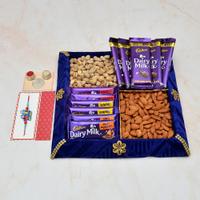 Rakhi Thali, Dry Fruits, Chocolates, Rakhi