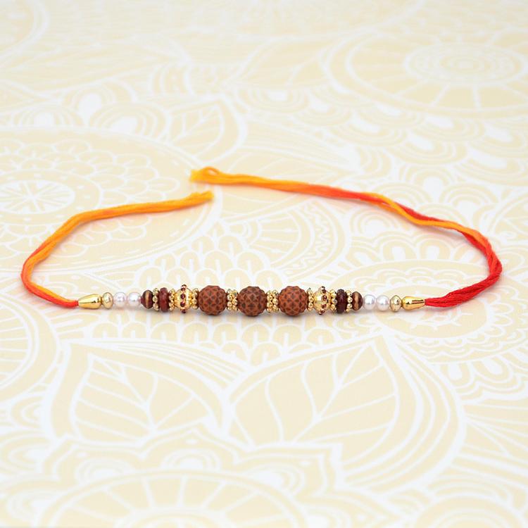 Three Rudraksh with Mouli Rakhi (Express)