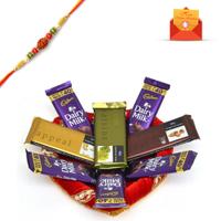 Rakhi Express - Tray of Temptation and Dairy Milk Combo With Rakhi