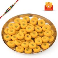 Rakhi Express - Thali of Kesaria Peda With Rakhi