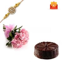 Rakhi Express - Amazing Roses and Cake with Rakhi