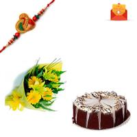 Bunch of Lilies & Chocolate Cake, Rakhi